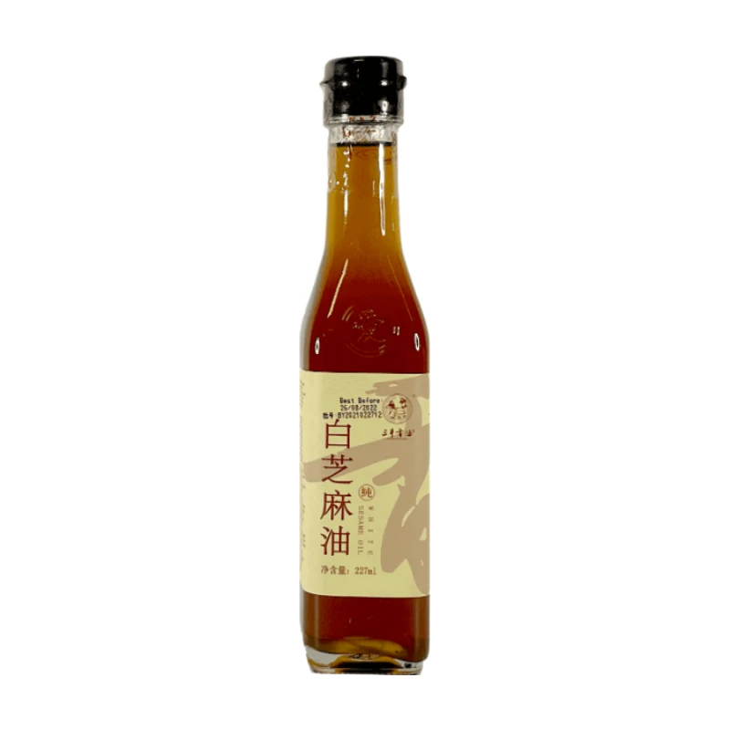 Sanfeng Huile de sésame blanche pure et grillée 227 ml