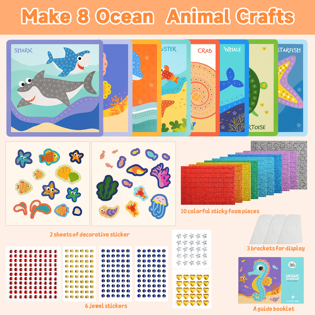 Jar Melo Art de mosaïque à autocollants - Voyage océanique