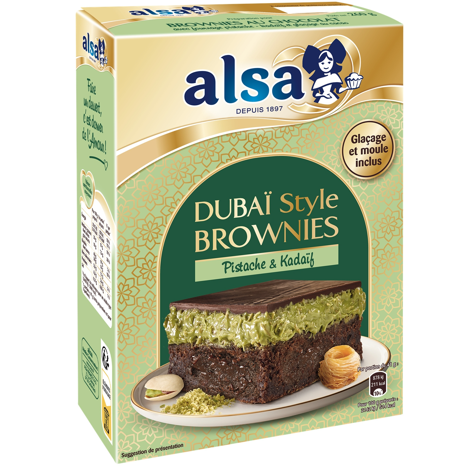 ALSA Préparation pour brownies style Dubaï 260 g