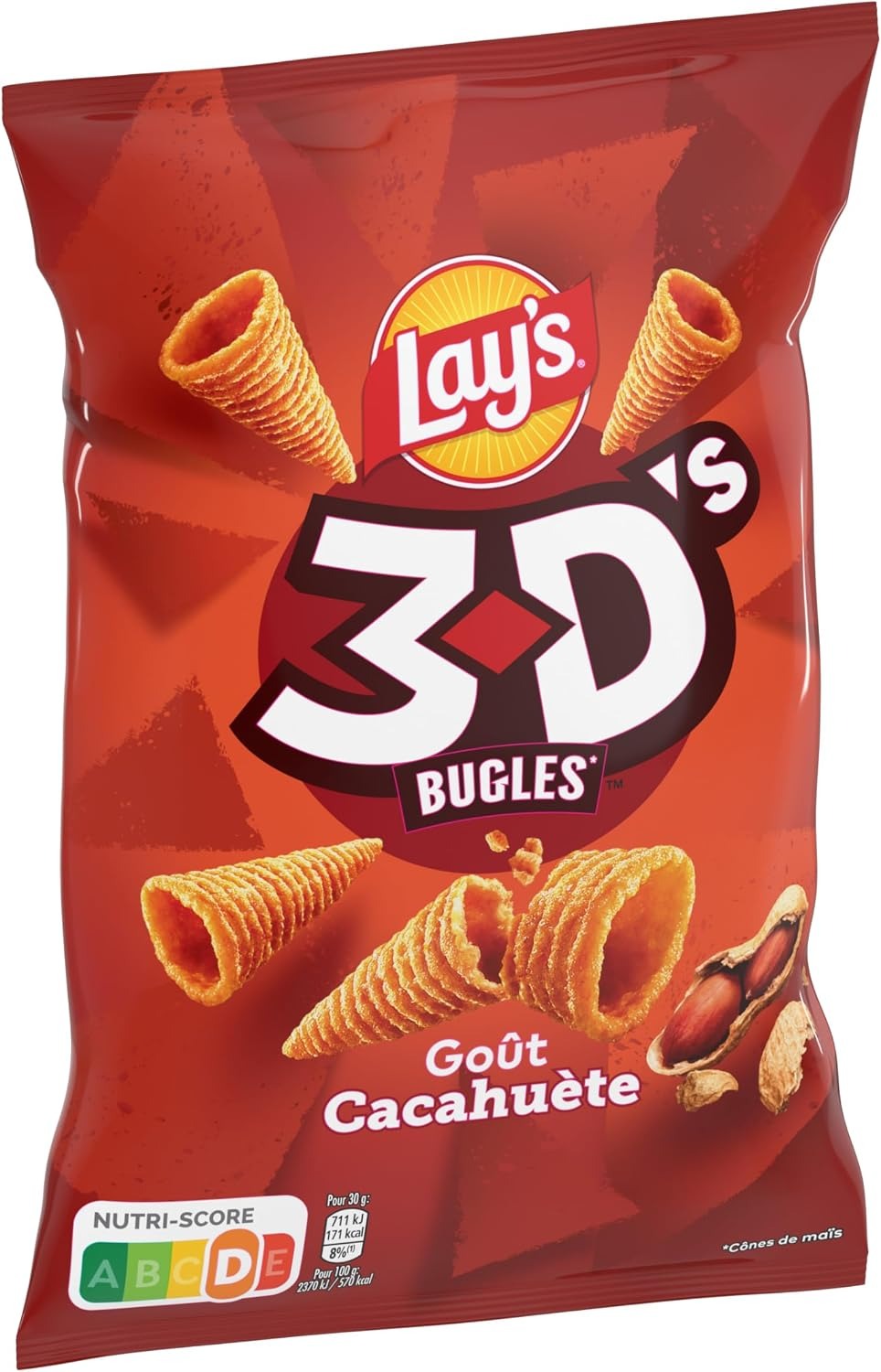 Lay's 3D's Bugles Snack au Maïs Saveur Cacahuète, 85 g