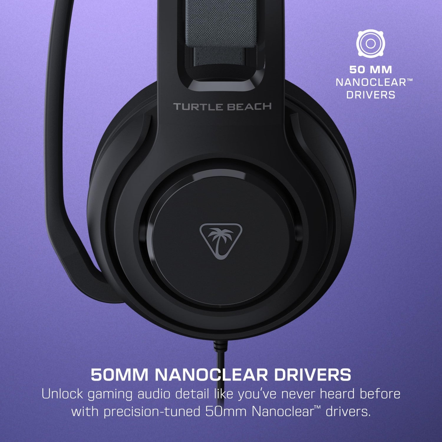 Turtle Beach Atlas 200 Casque Gaming PC Filaire (Prise Jack 3,5 mm) - Micro Flip-to-Mute - PC - Noir
