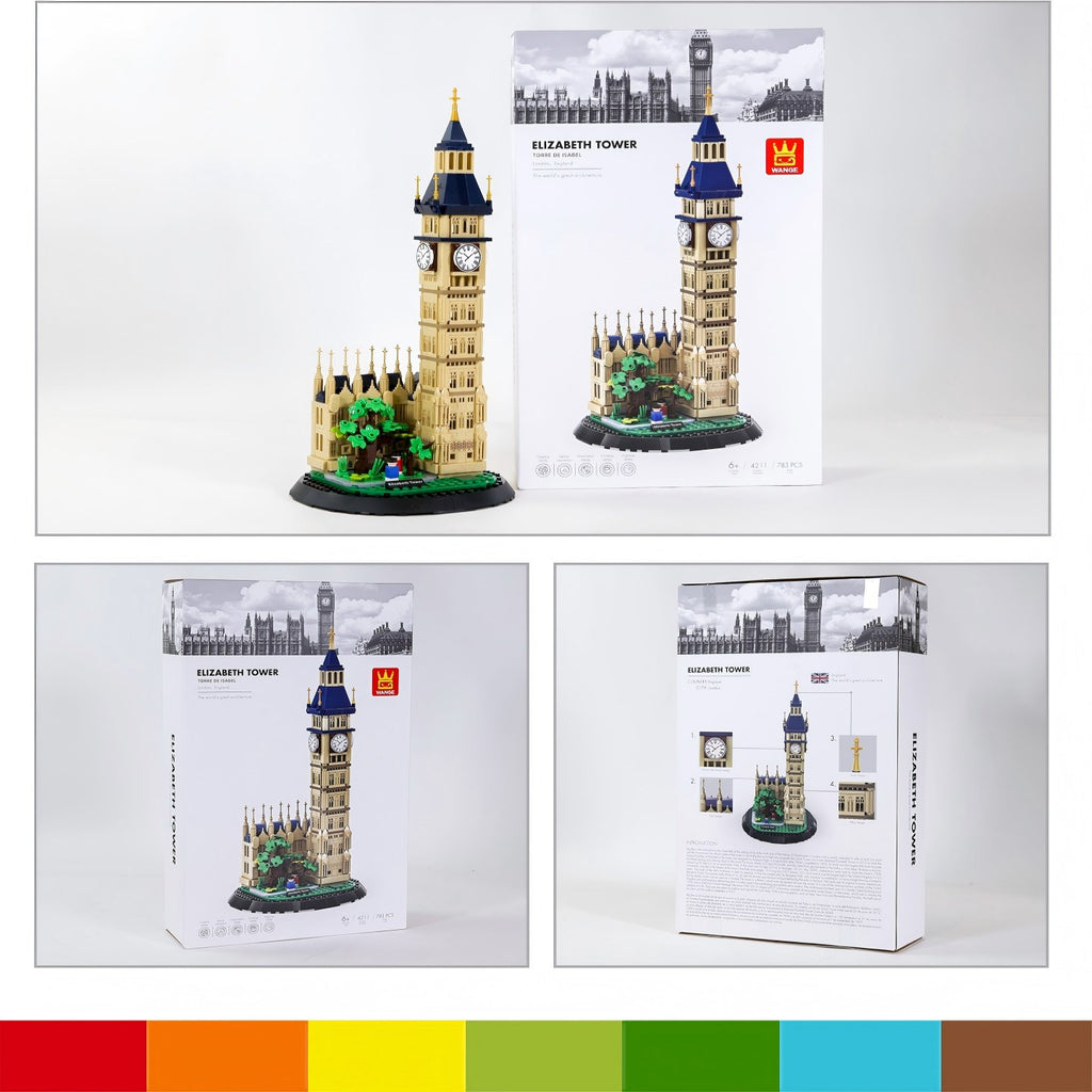 WANGE Kit de briques de construction Tour Elizabeth, Londres, Royaume-Uni pour constructeurs amateurs