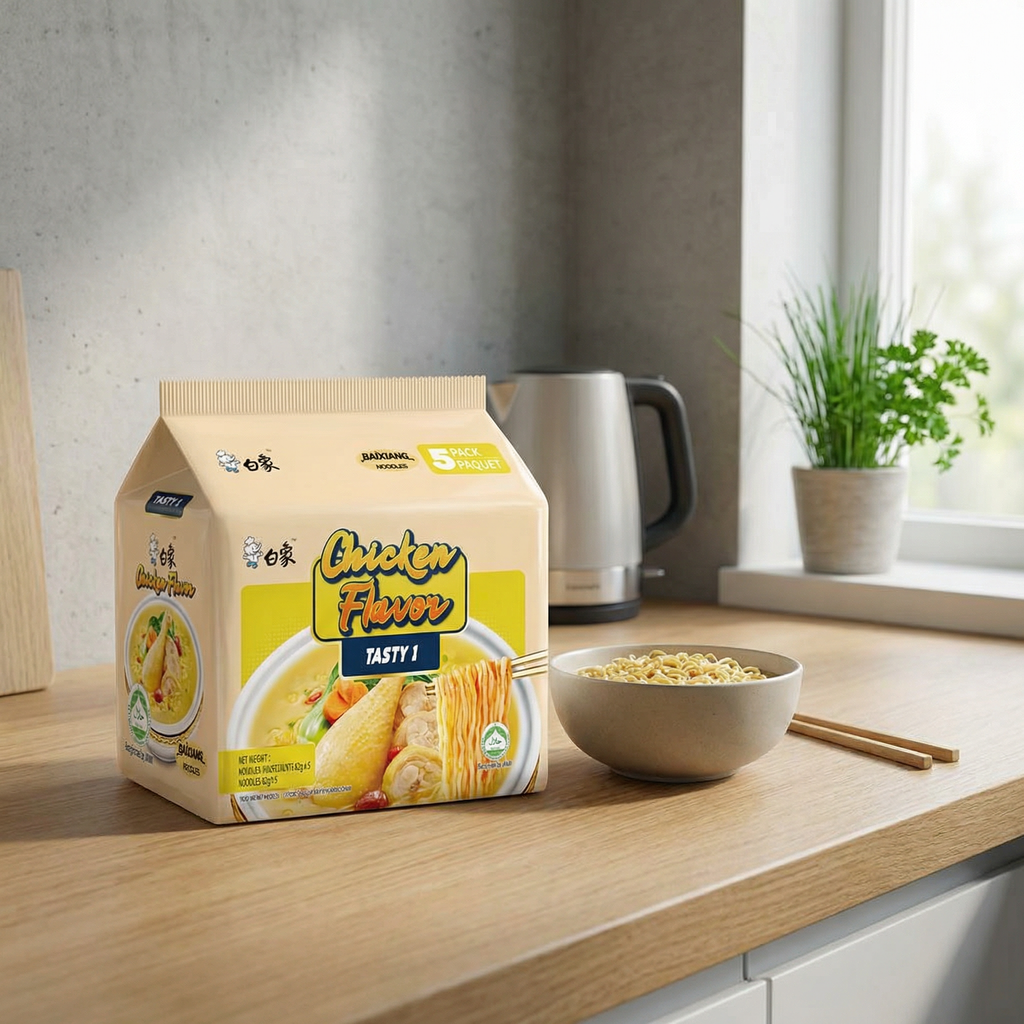 BAI XIANG Nouilles saveur soupe de poulet - 5 x 82 g