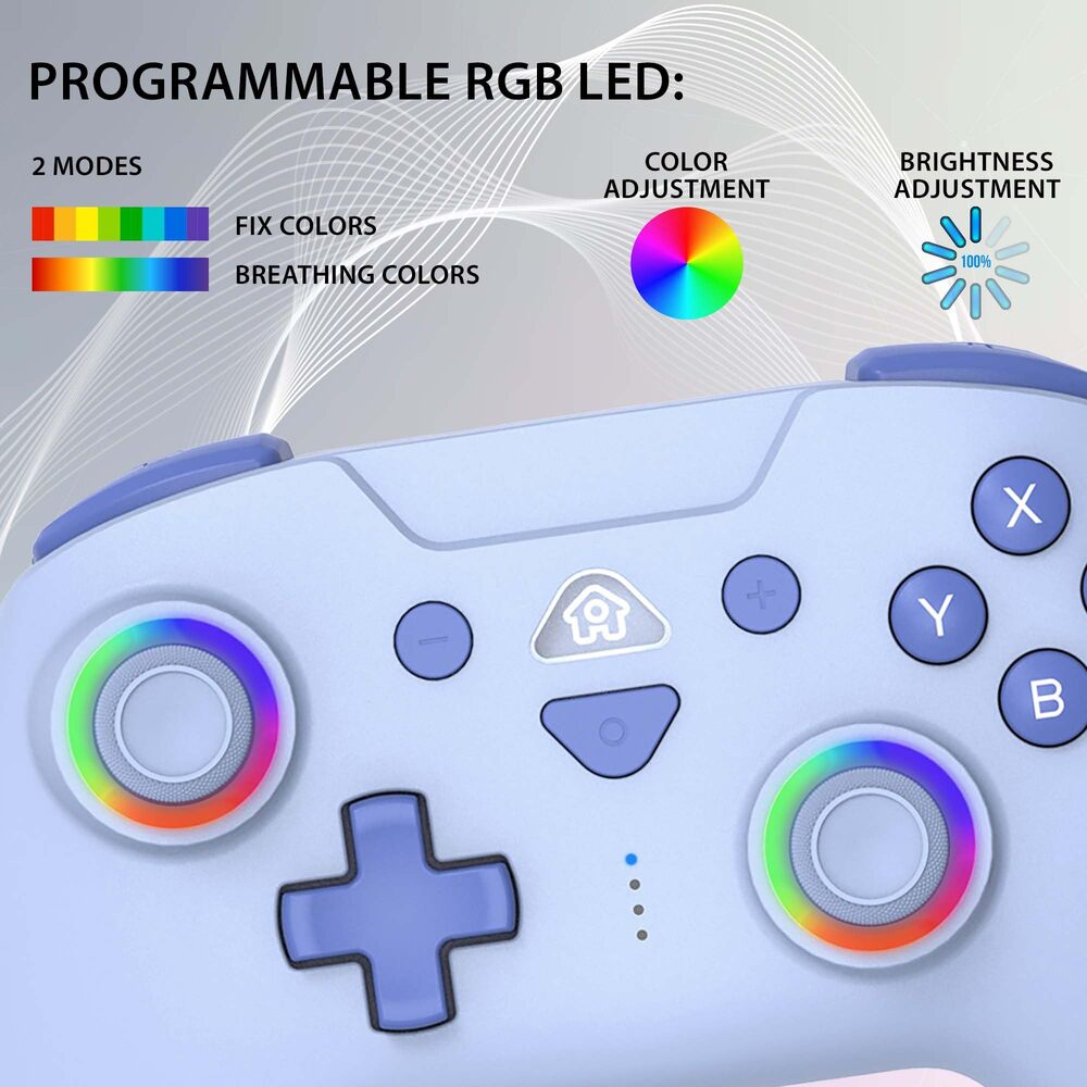 SUBSONIC Manette sans fil avec LED pour Switch et Switch Lite, Bleu