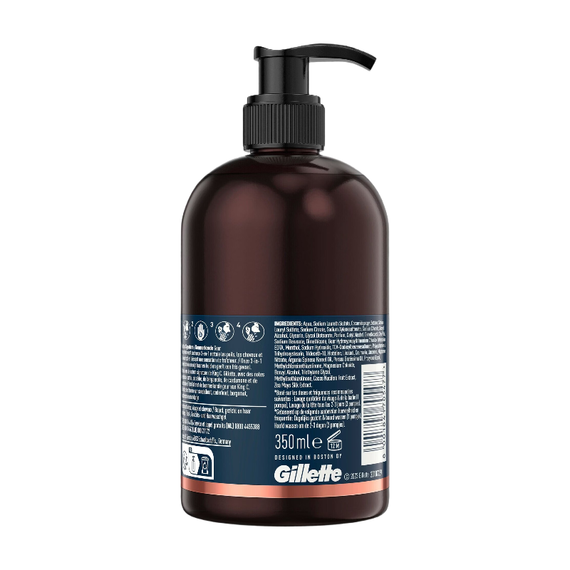 King C. Gillette Nettoyant 3-en-1 pour barbe, visage et cheveux - 350 ml