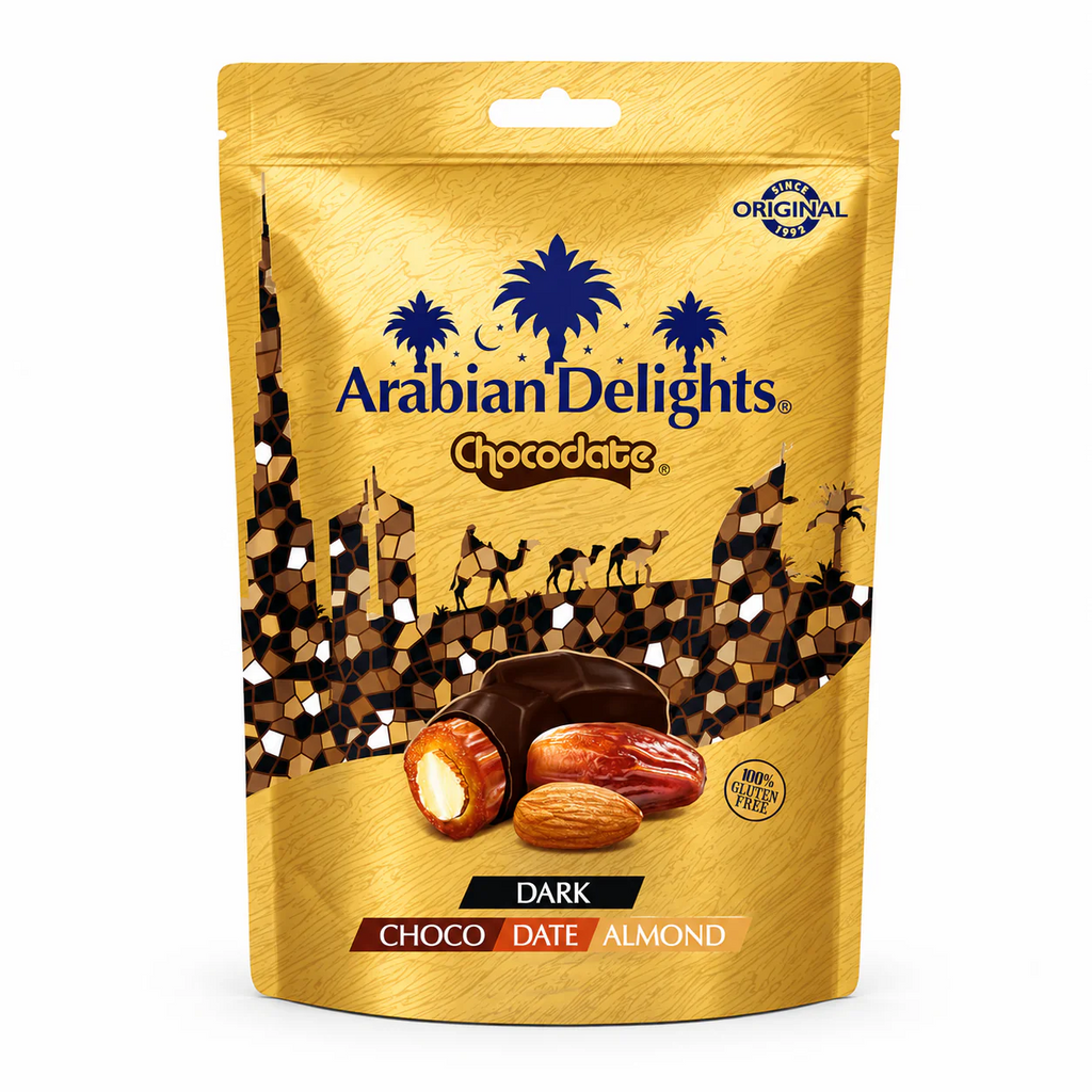 CHOCODATE Arabian Delights Dattes enrobées de chocolat avec amandes - 90 g