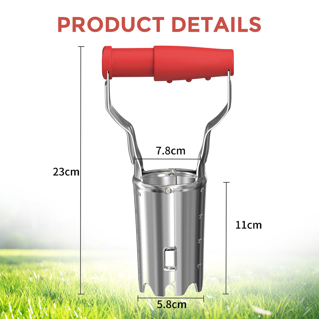 FLORA GUARD Plantoir à bulbes avec repère de profondeur - Transplantoir à bulbes idéal pour planter Rouge