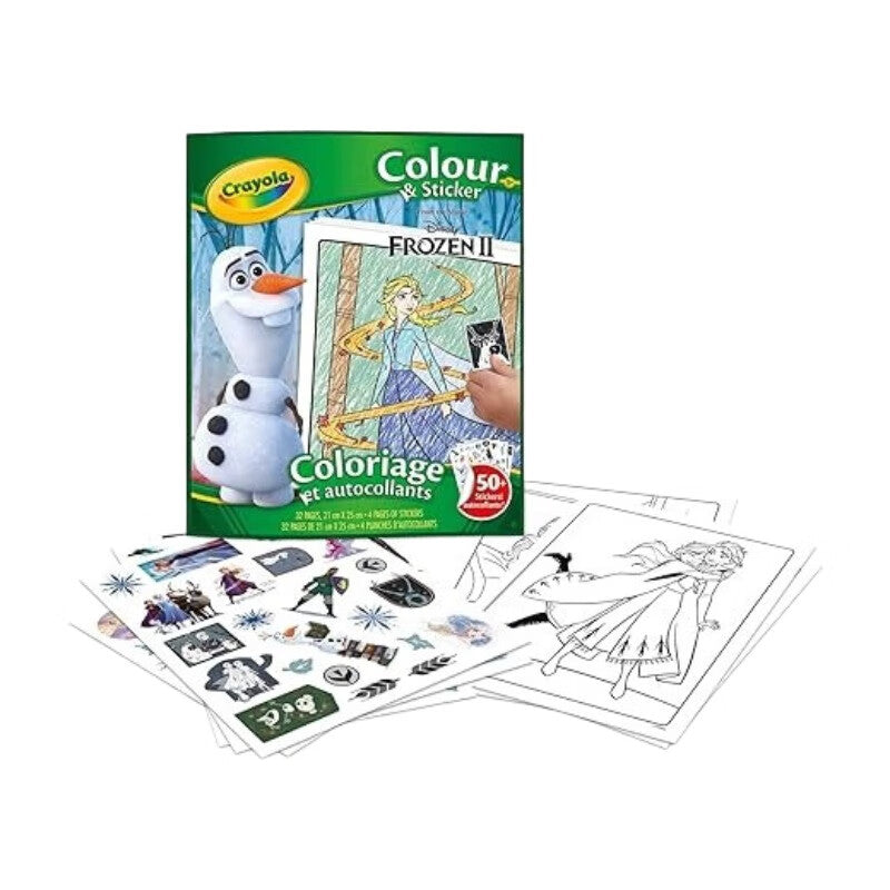 Crayola Livre de coloriage et d'autocollants La Reine des Neiges 2