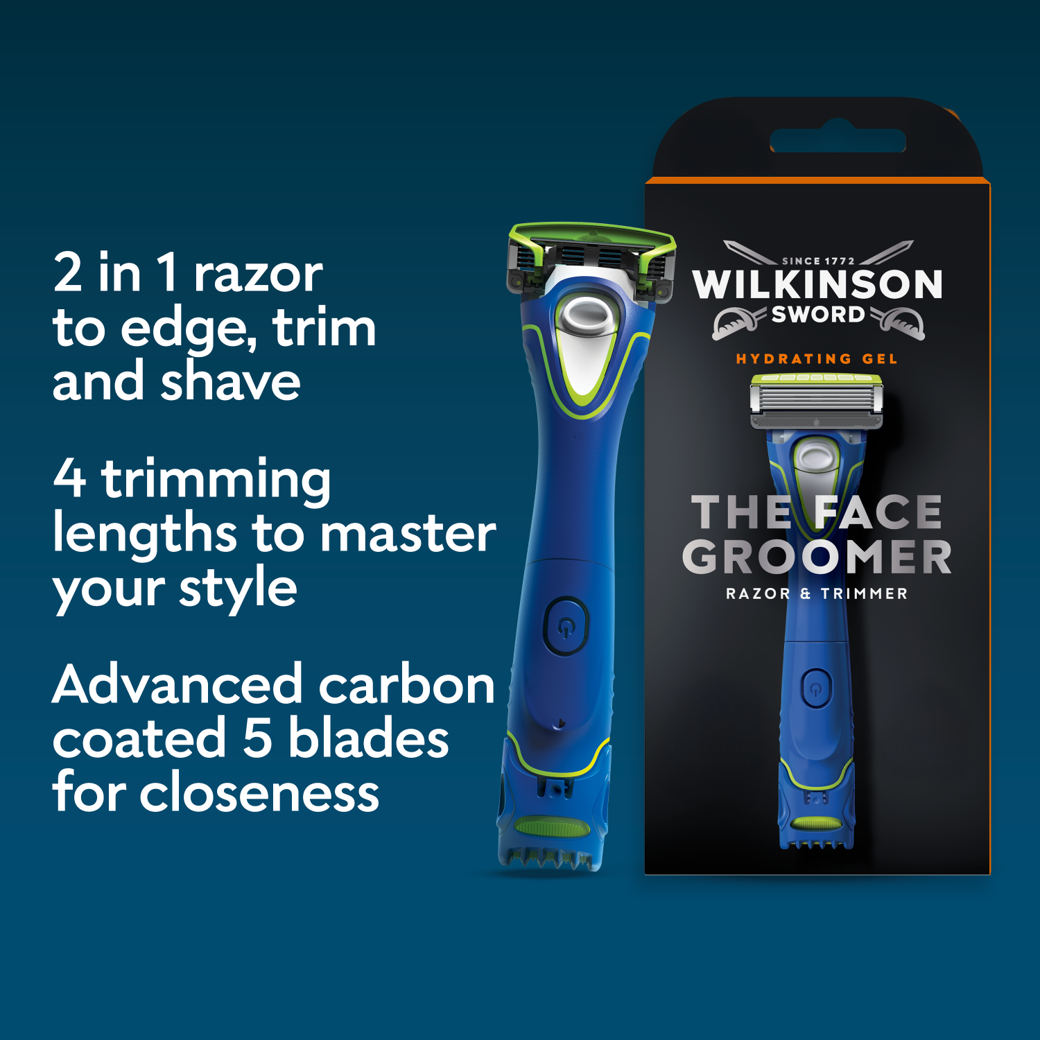 WILKINSON SWORD The Face Groomer - Lames de Rasoir Pour Homme - 4 Recharges