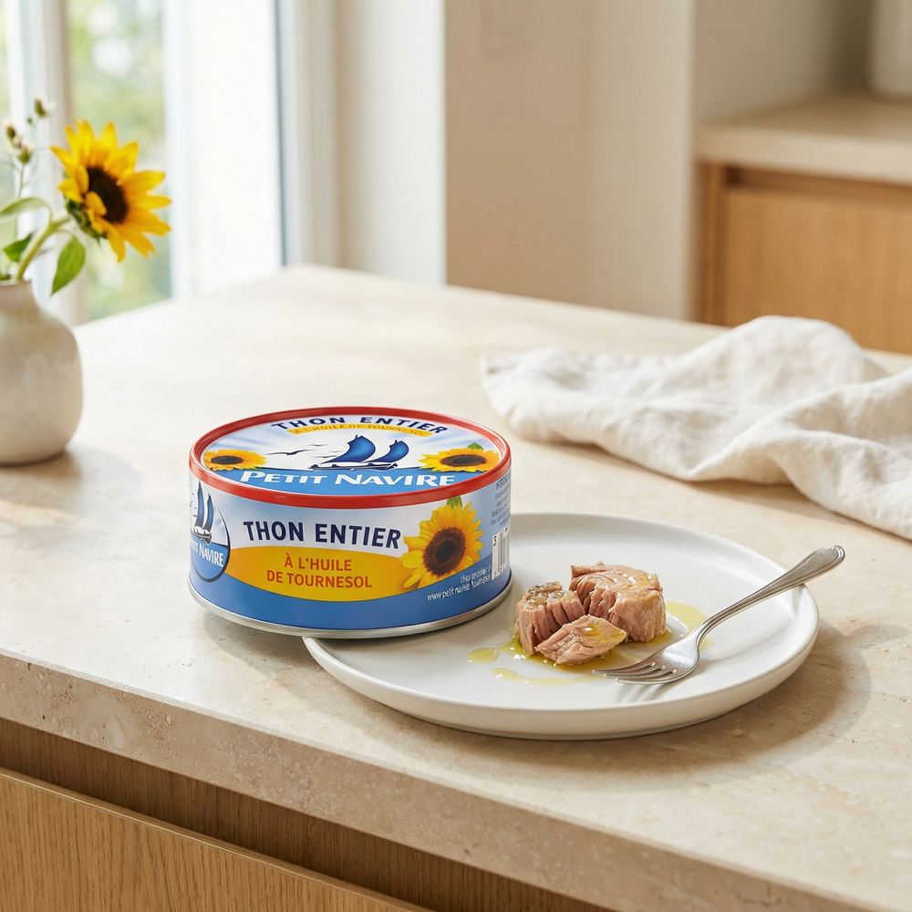 PETIT NAVIRE Thon entier à l'huile de tournesol - 160 g