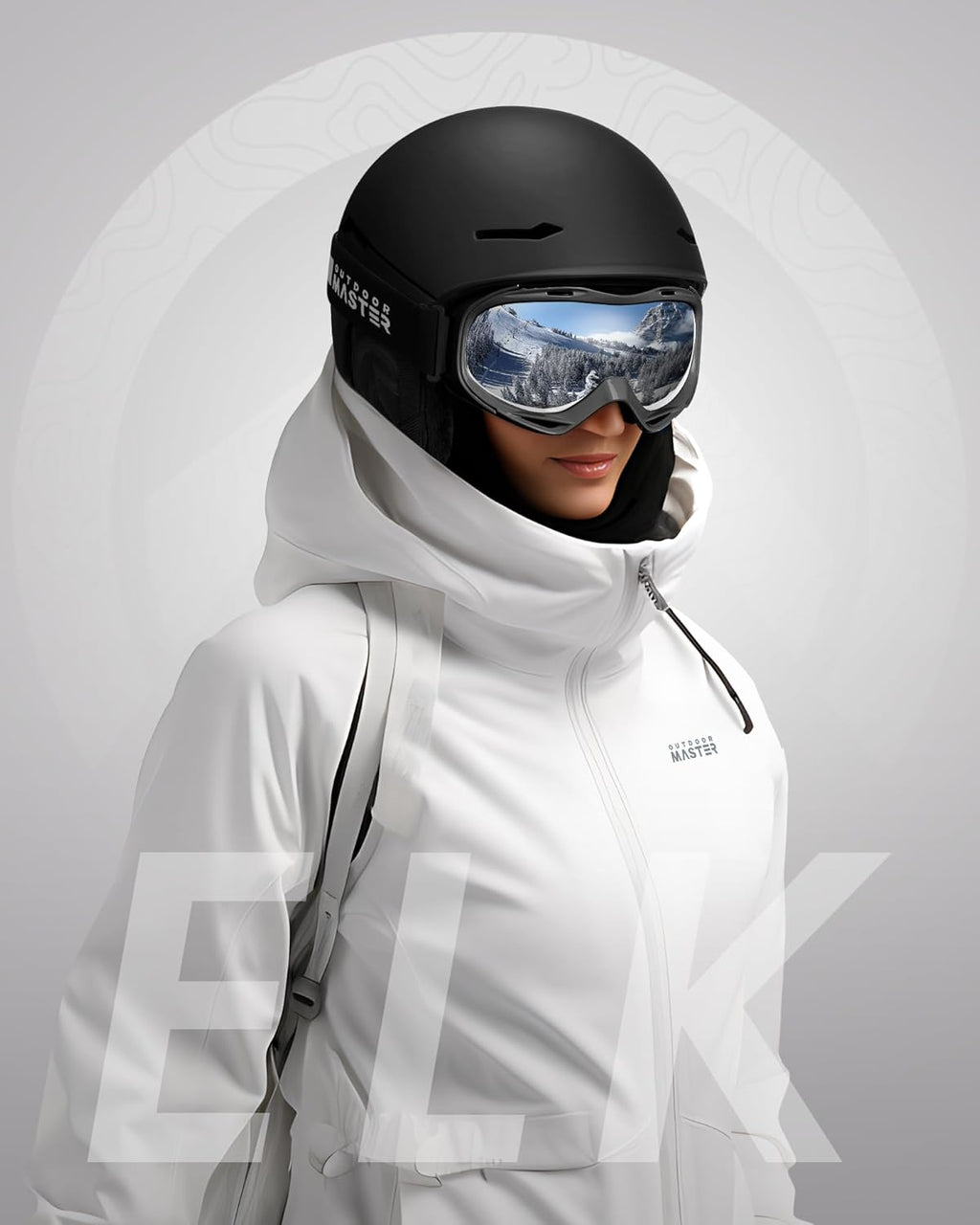 OutdoorMaster Casque de ski ELK MIPS, Casque de sports de neige, Noir M