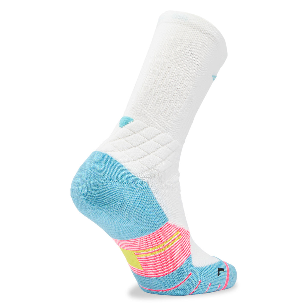 LI-NING Chaussettes mi-longues de basket-ball résistantes, confortables et respirantes blanc/bleu glacier XL