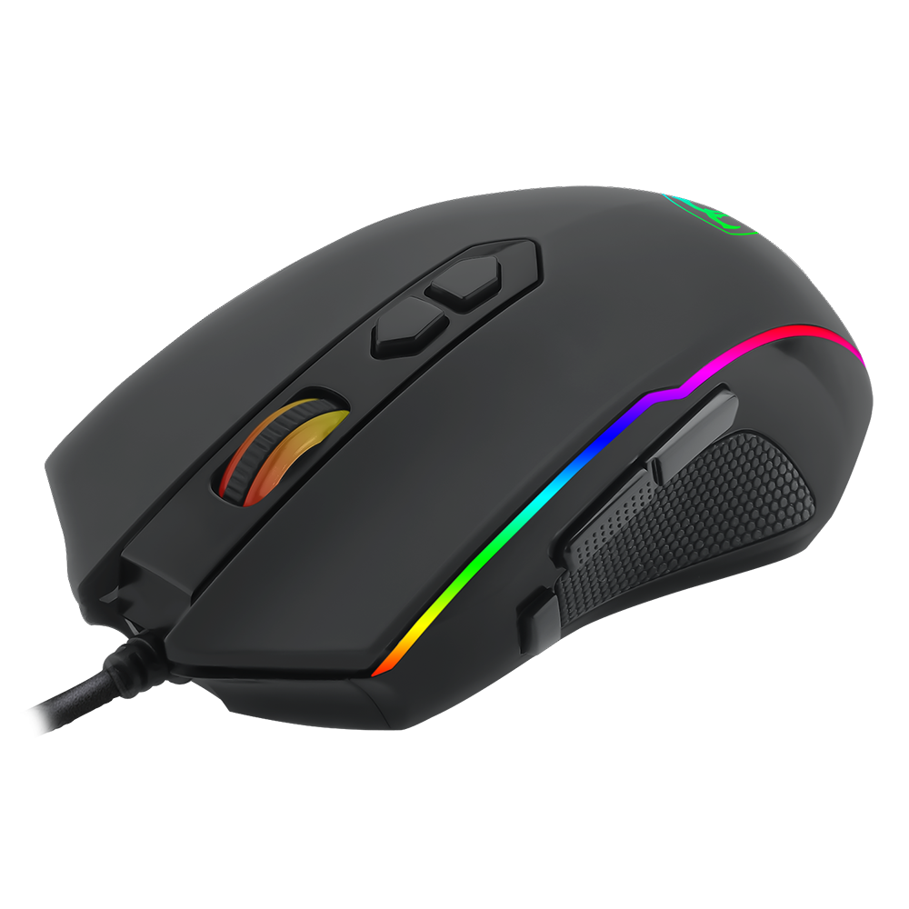 ET Souris de jeu filaire USB haute performance avec 7200 PPP réglables, RVB, 8 boutons programmables, ergonomique, PC/Mac – Noir