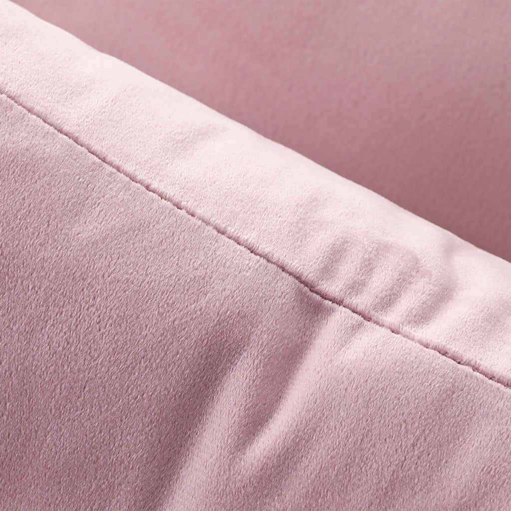 Deconovo Housse de coussin en velours néerlandais, coloris rose, 45 x 45 cm, 1 pièce
