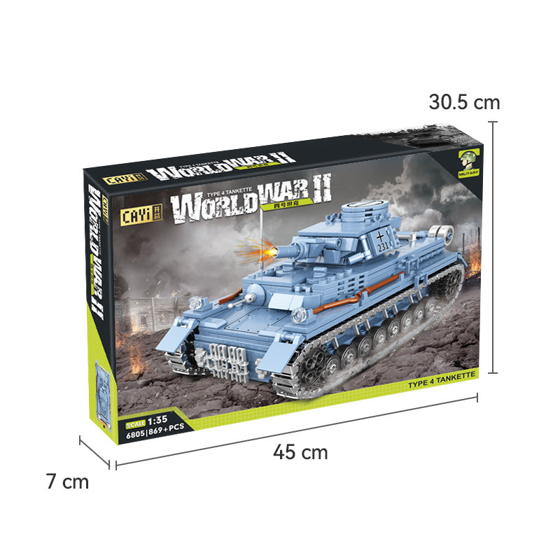 CAYI Type 4 Tankette 869 Pièces Ensemble de Blocs de Construction pour Bricoleurs