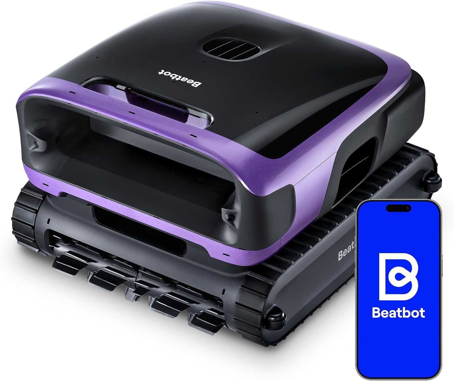 Beatbot M70 Version Robot de Piscine, Débit de 25 700 L/h, Station d'Accueil de Surface Intelligente, Bac à Débris de 6 L, Batterie de 10 000 mAh, Pour Piscines Jusqu'à 300 m², Violet Foncé