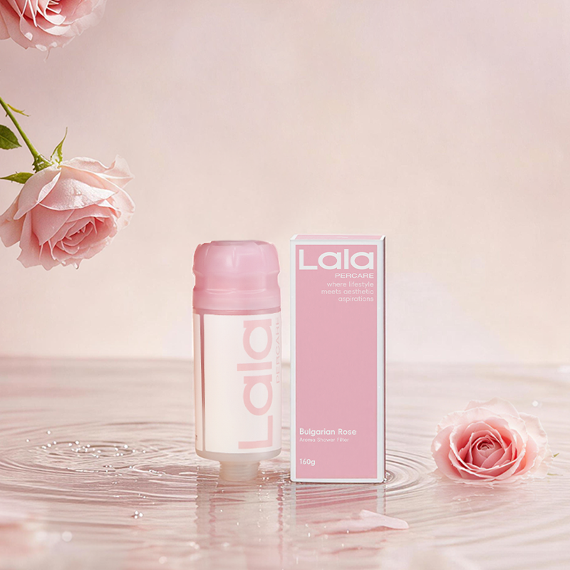 Lalapercare Cartouche de filtre de douche parfum rose, infusée à l'extrait de rose de Damas et à la vitamine C, améliore la pression de l'eau, élimine le chlore, nourrit la peau, crée une peau et des cheveux hydratés et éclatants, importé de Corée du