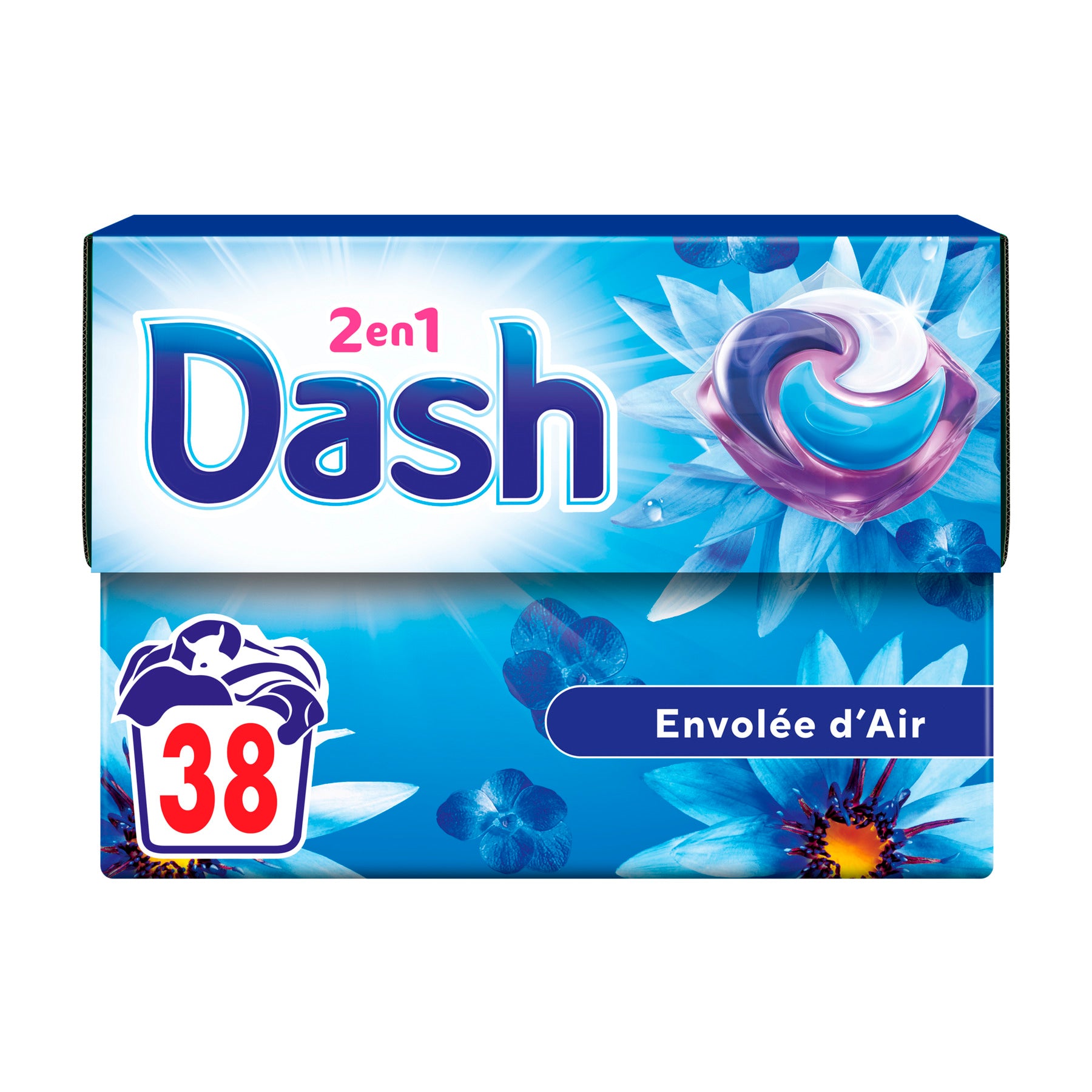 Dash 2-en-1 PODS® Envolée d'air, 38 doses, fabriqué en France