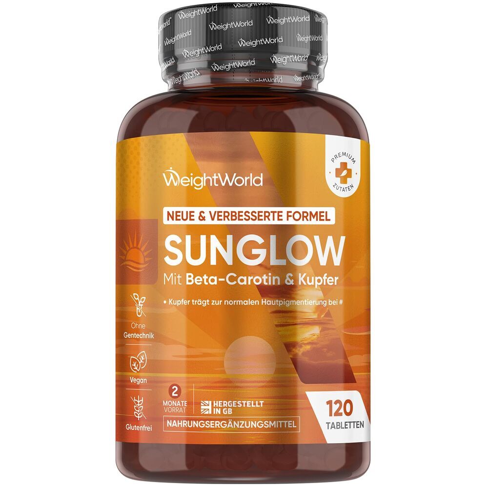 WeightWorld SunGlow Auto-Bronzant & Santé de la Peau 120 Comprimés
