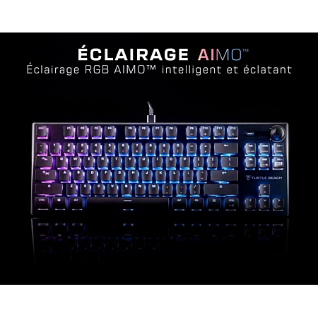 TURTLE BEACH Vulcan Clavier Gaming Mécanique (Titan Switch Linéaire) Filaire RGB, TKL - AZERTY - Noir
