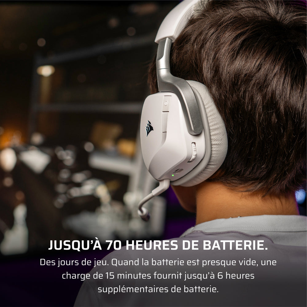 CORSAIR VOID v2 Casque Gaming sans fil - Micro rabattable - Blanc