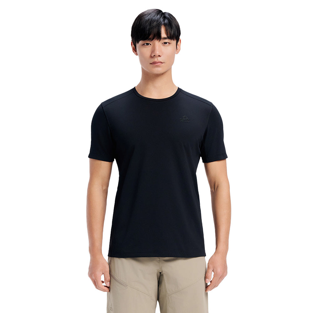 PELLIOT T-shirt à manches courtes à col rond pour homme Voyage Camping Étanche Durable - Noir - XL