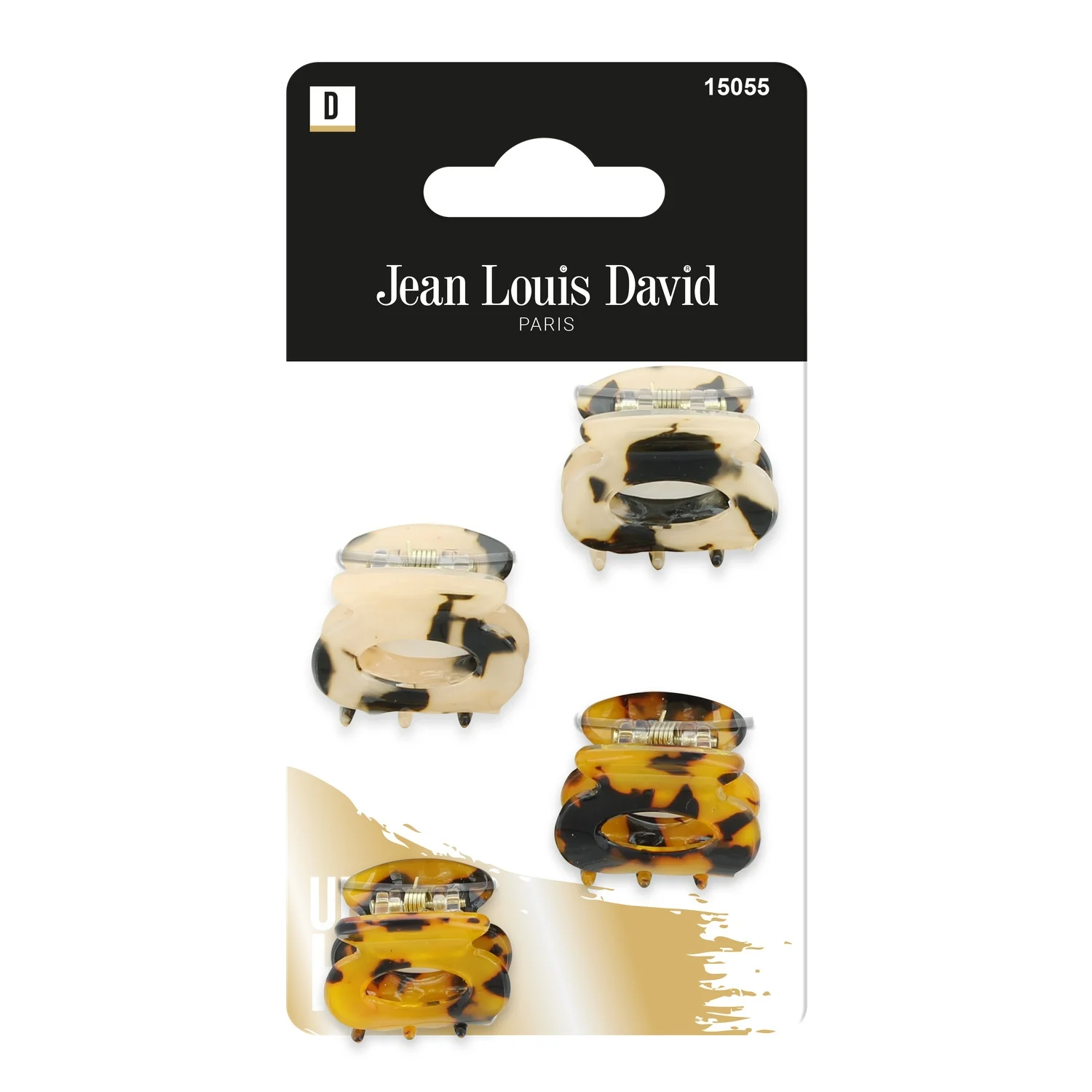 JEAN LOUIS DAVID Pinces à Cheveux Ecaille de Tortue - Lot de 4 pièces