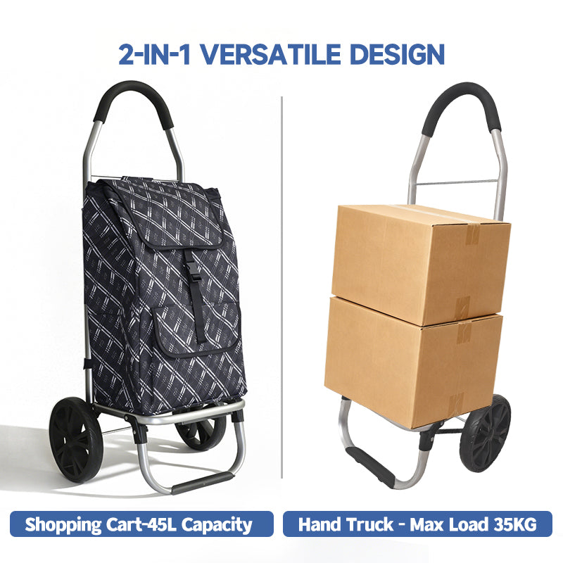 Strong bird Nouveauté 2026 | Chariot de courses pliable style européen en alliage d’aluminium, Chariot à provisions adapté aux personnes âgées, Léger et robuste