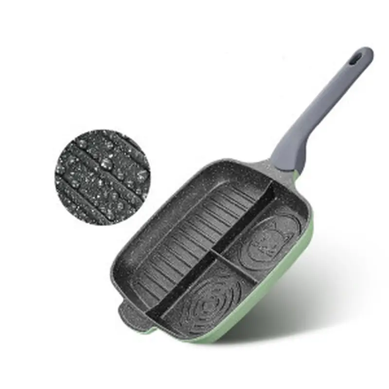 COOKER KING Limestone Bamboo Series Poêle à frire anti-adhésive à 3 compartiments toutes surfaces