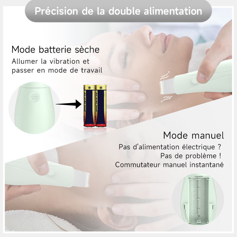 Qiweiny Appareil 2-en-1 extracteur de points noirs & grattoir visage vert