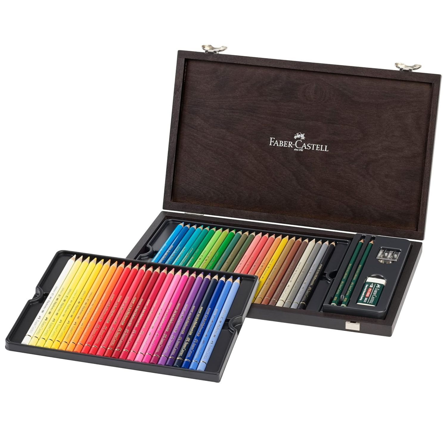 FABER-CASTELL Polychromos Coffret en bois de 48 crayons de couleur
