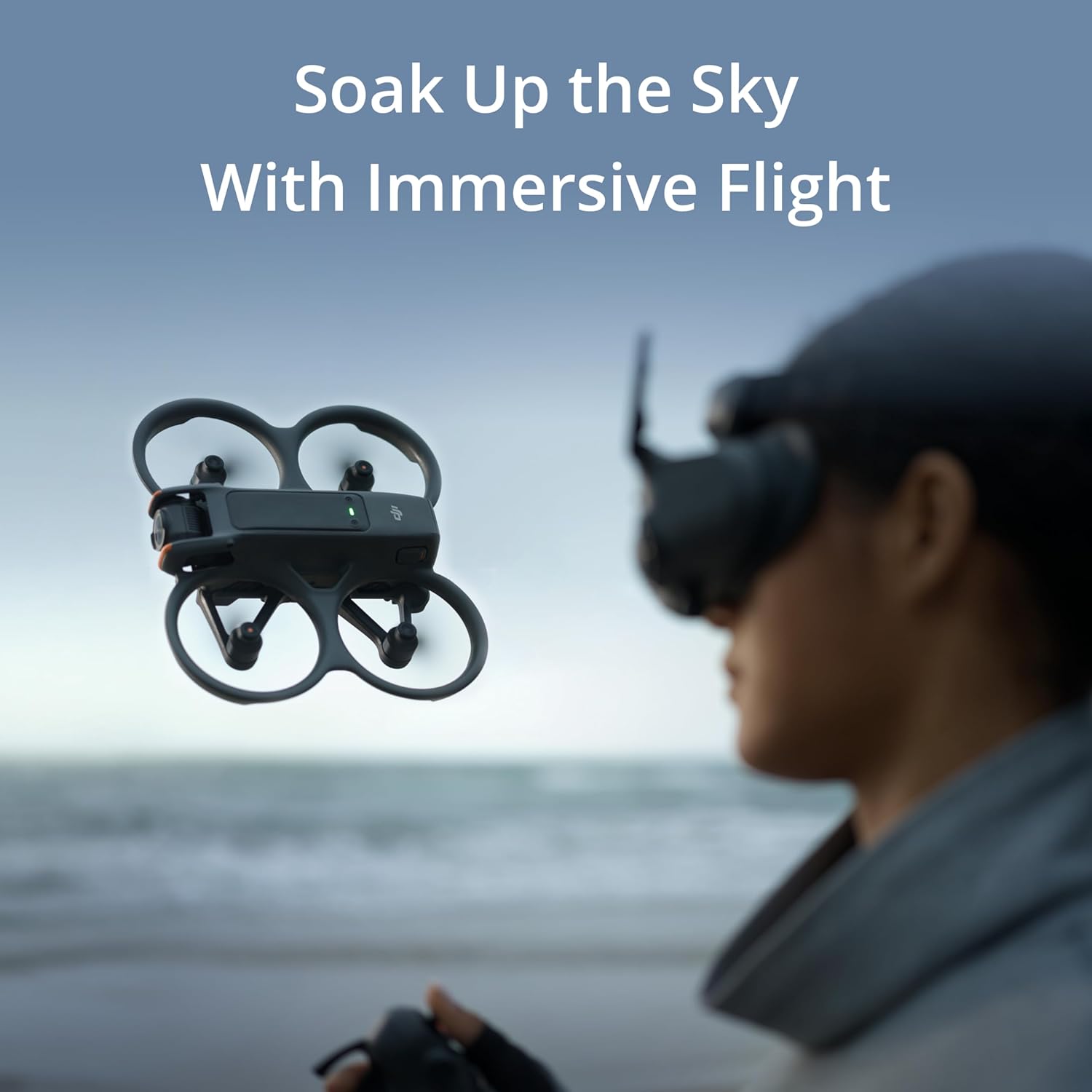 DJI Avata 2 Pack Fly More batterie unique, Drone FPV avec caméra 4K, protection d'hélice intégrée, Goggles 3 et RC Motion 3 inclus - Noir