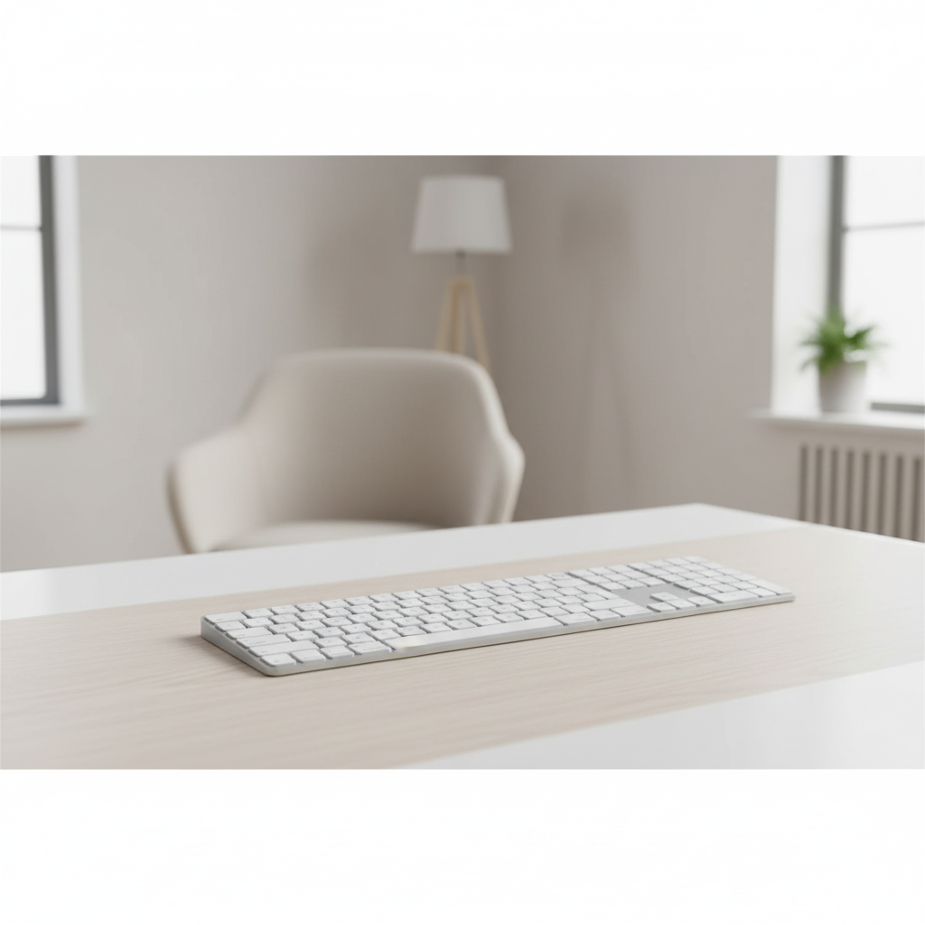 Apple Magic Keyboard avec Touch ID et pavé numérique pour Mac à puce Apple USB-C, disposition française, blanc