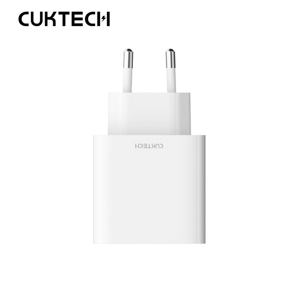 CUKTECH Chargeur rapide 30 W USB-A et USB-C, prise UE A19EU, Blanc