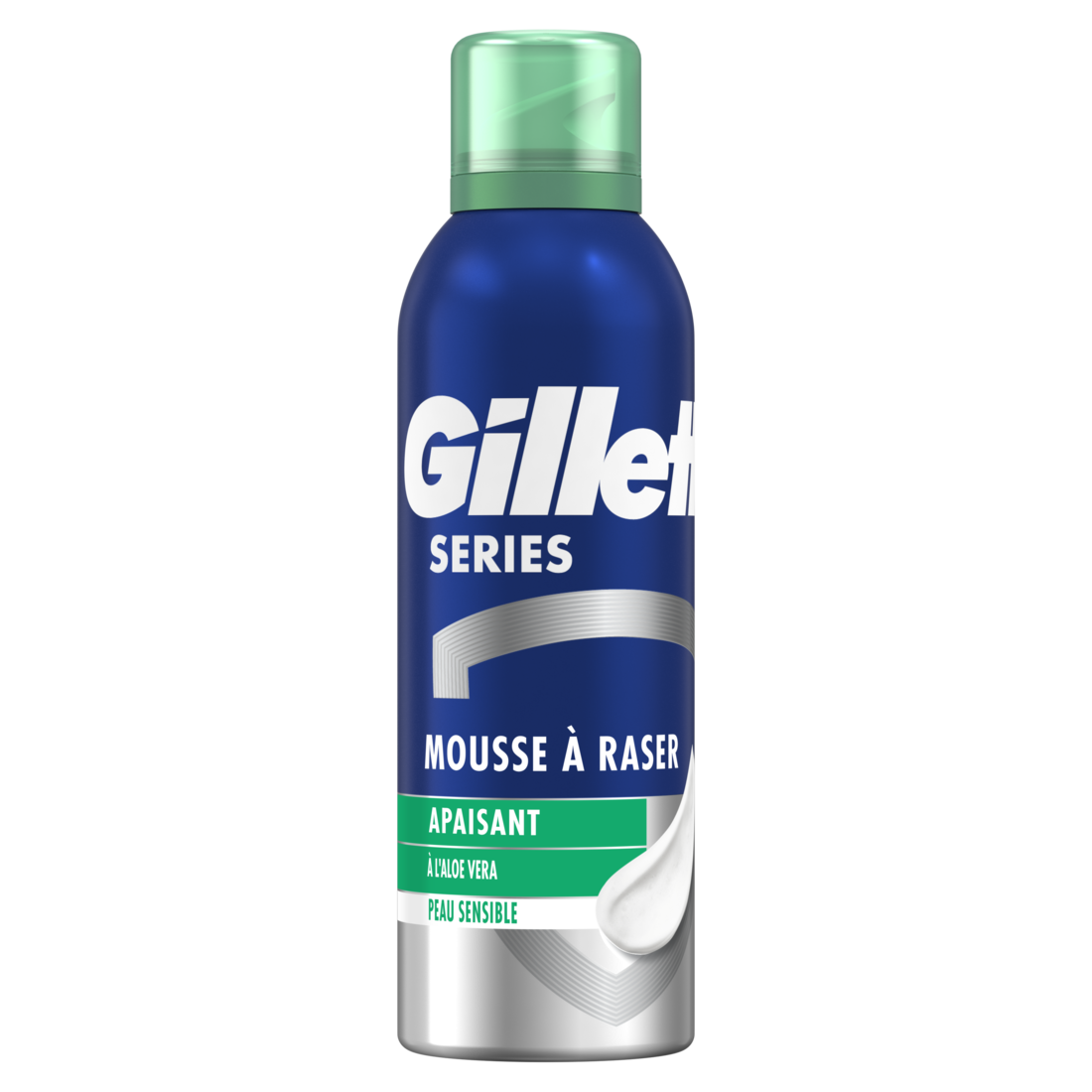 Gillette Mousse à Raser Homme, pour la Peau Sensible, 250ml | Formule Apaisante à l’Aloe Vera, Parfum Masculin, Contre Brûlures, Rougeurs, Coupures