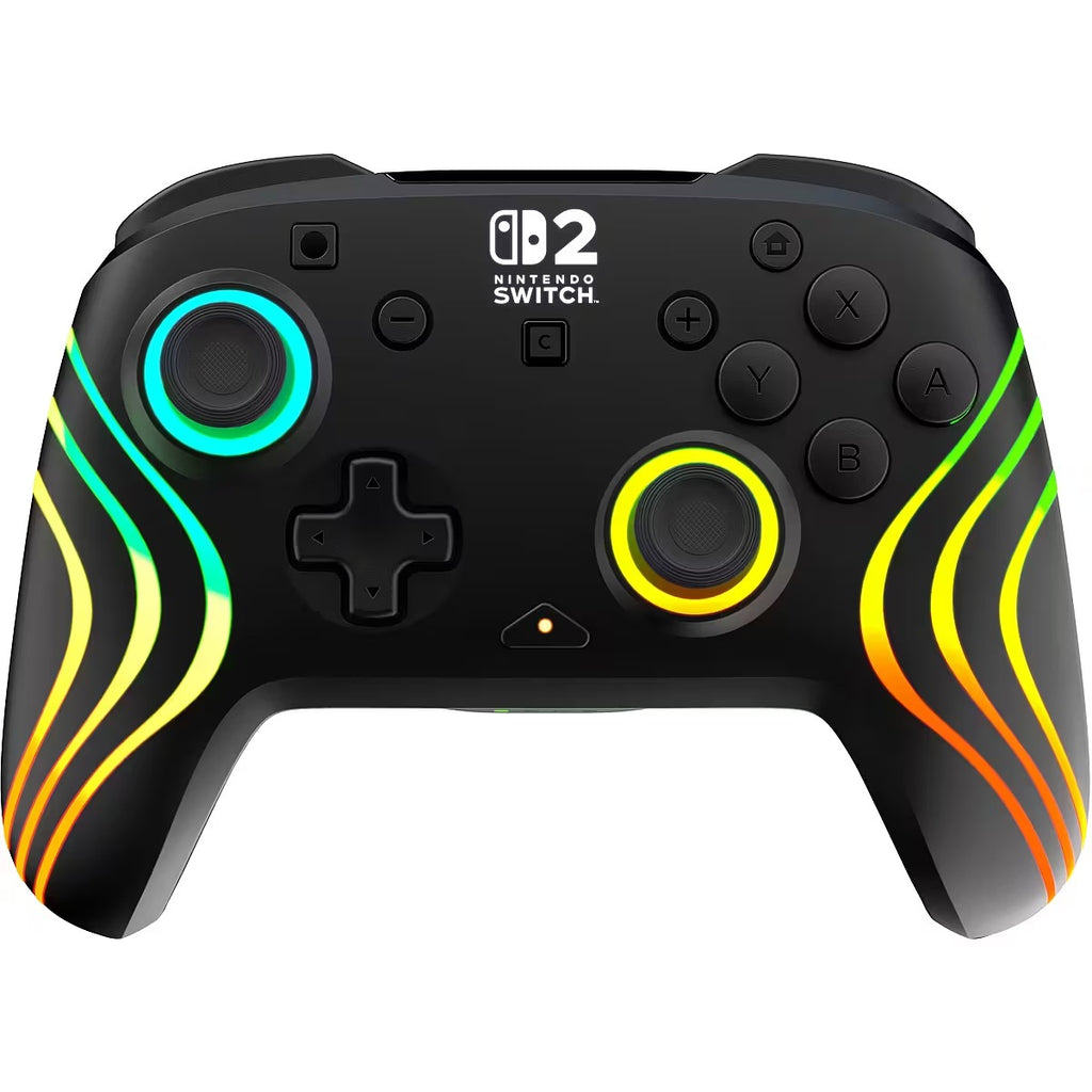 Turtle Beach Afterglow Wave Manette Sans Fil RGB - Joysticks TMR, Batterie 20h, Bouton C pour GameChat, 2 Boutons Programmables - Nintendo Switch 2 & Switch - Noir