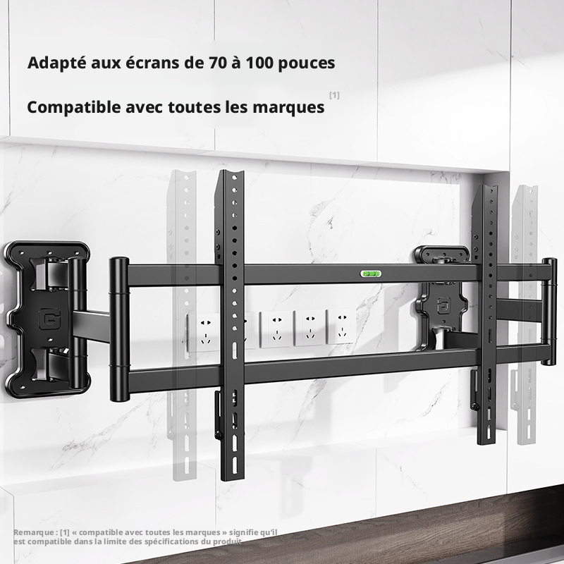 CNTSLNB+Support TV télescopique + support télescopique séparé, 50-100 pouces