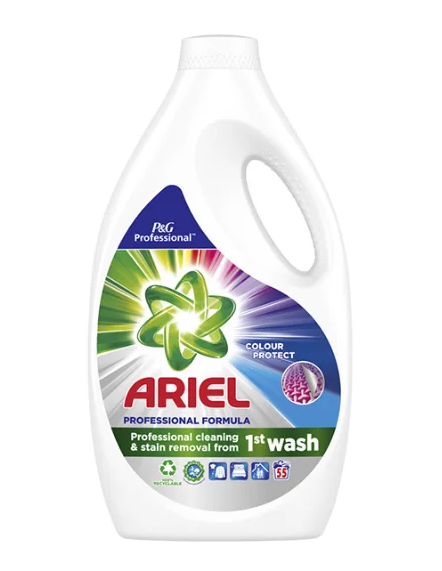 Ariel Colour Protect Lessive liquide formule professionnelle, 55 lavages, 2,475 L