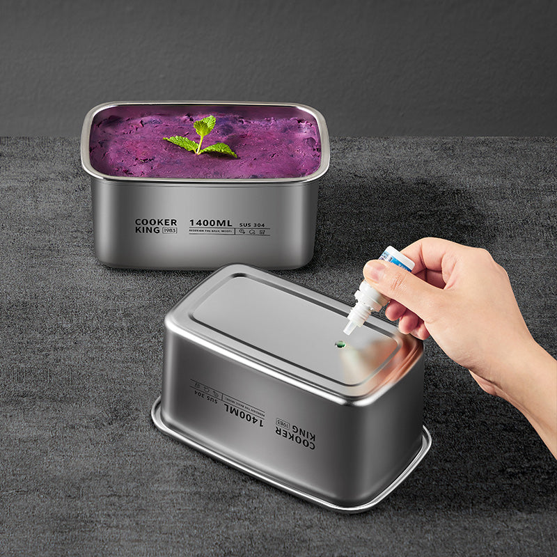 COOKER KING Boîte de conservation alimentaire - Boîte bento - Acier inoxydable - 4 pièces