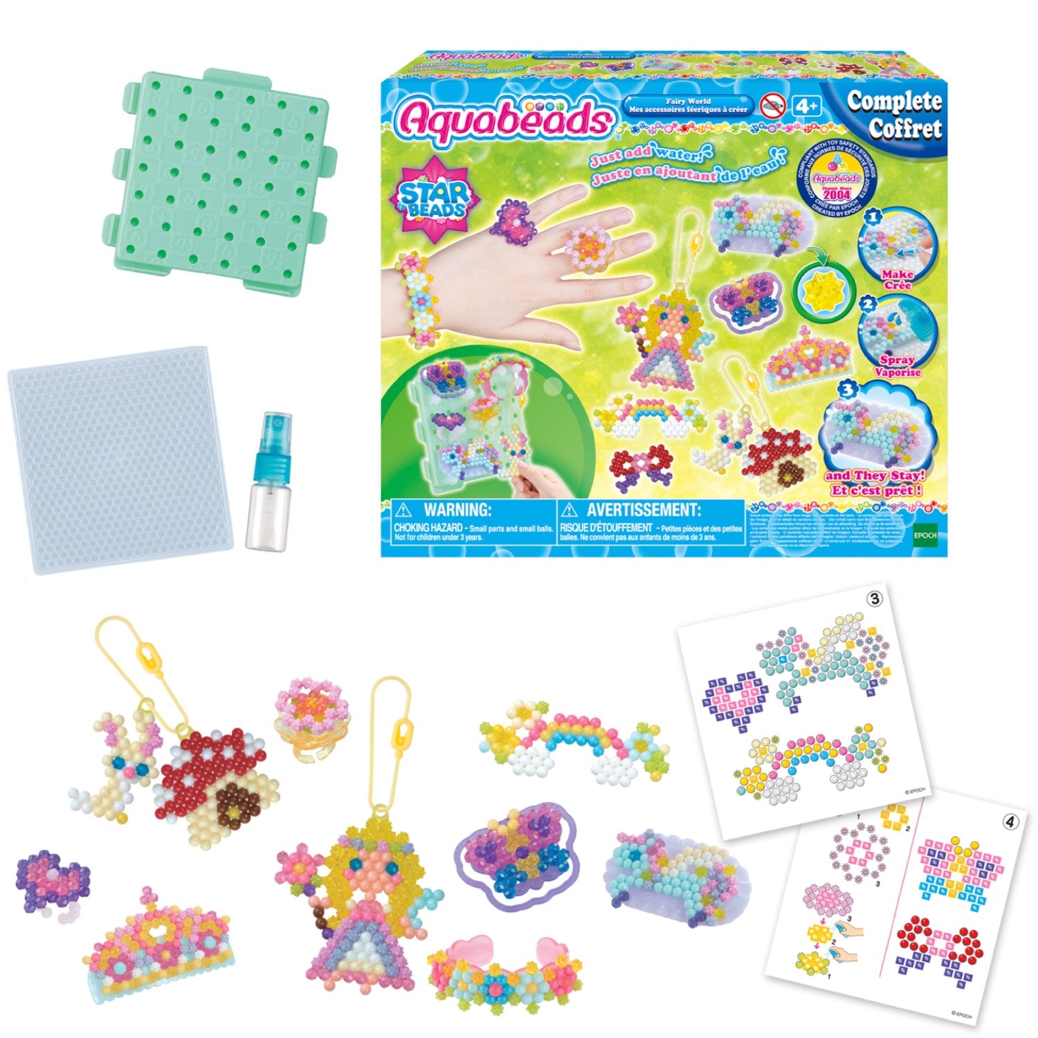 Aquabeads 31766 Kit de Loisirs Créatifs Accessoires de Contes de Fées avec 800+ Perles & Accessoires de Base Portables