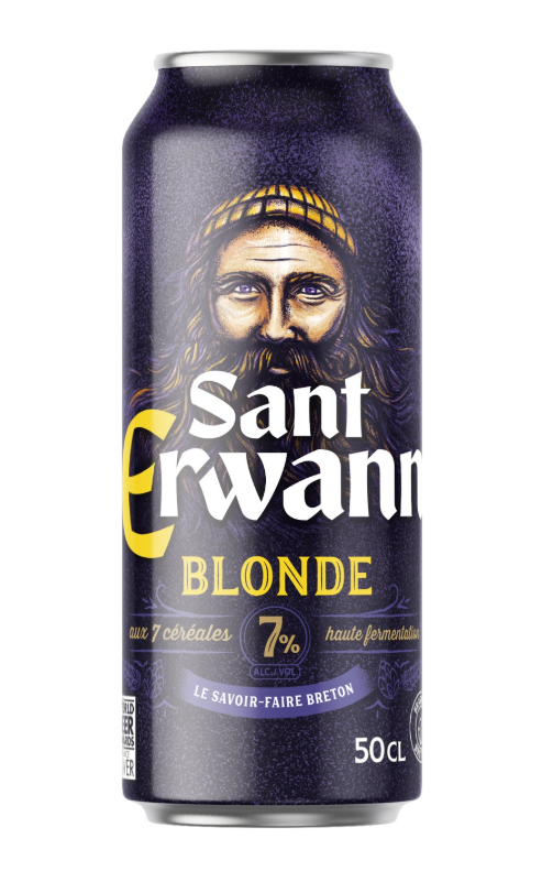 SANT ERWANN Bière Blonde 7% Cannette 50cl