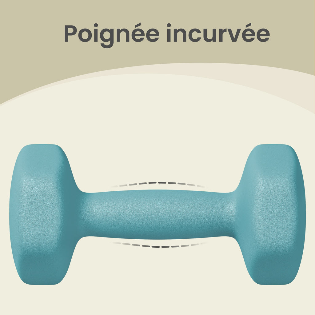 JOYFURNOSEnsemble d’haltères hexagonaux avec support – 3 paires : 1 kg, 2 kg, 3 kg, Revêtement néoprène mat – Haltères pour exercice à domicile