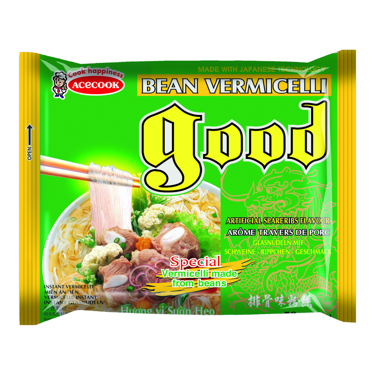 Acecook Vermicelles instantanés de haricot mungo saveur travers de porc - 56 g
