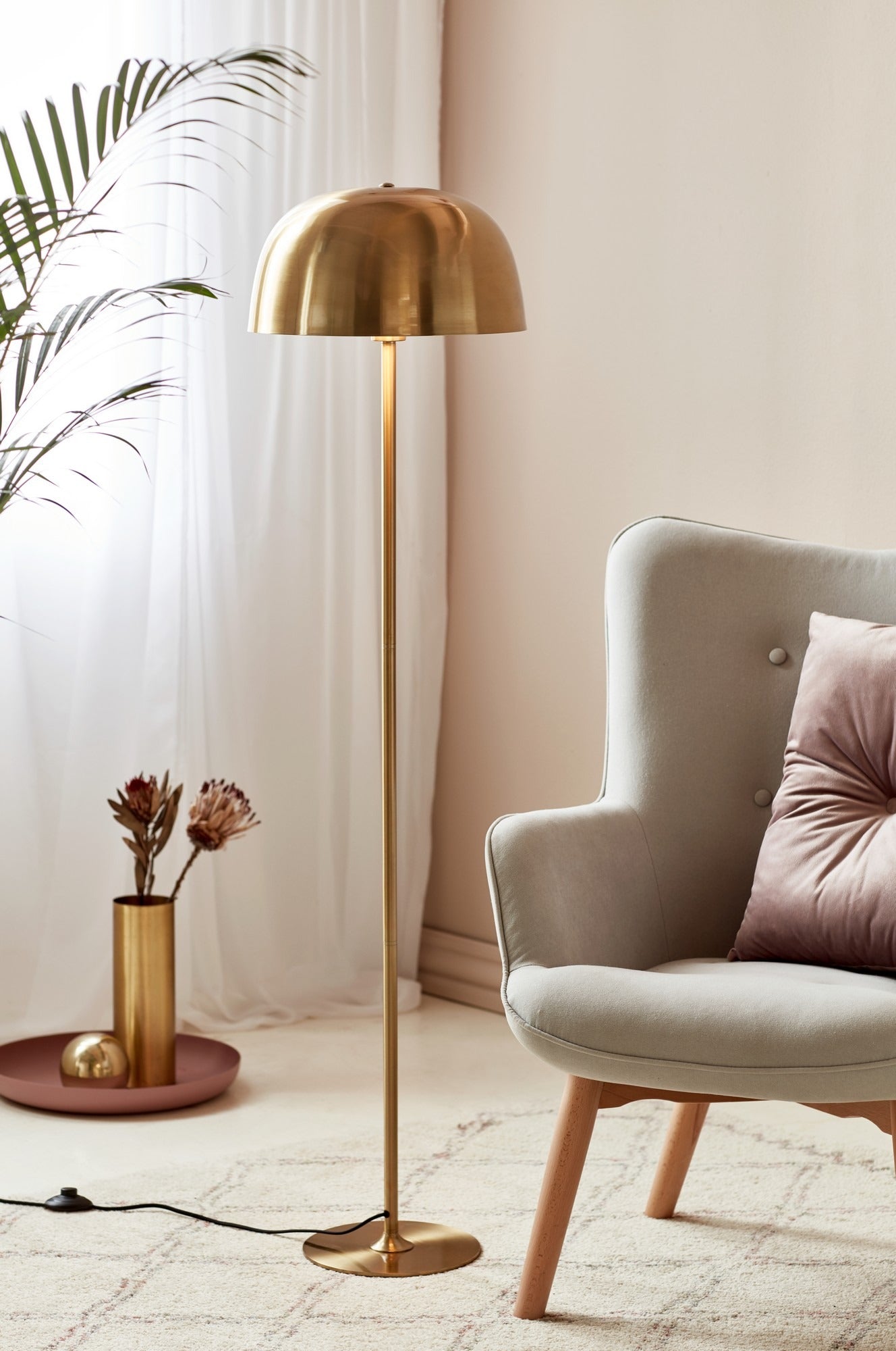 Lampadaire CERA métal laiton IP20 E27 - Nordlux, Intérieur