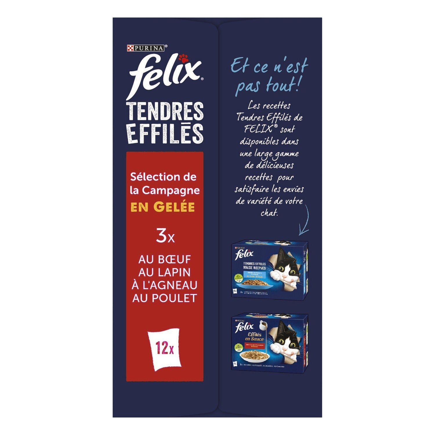 Felix Filet tendre en gelée Sélection du terroir Nourriture humide complète pour chat, 12 x 85 g