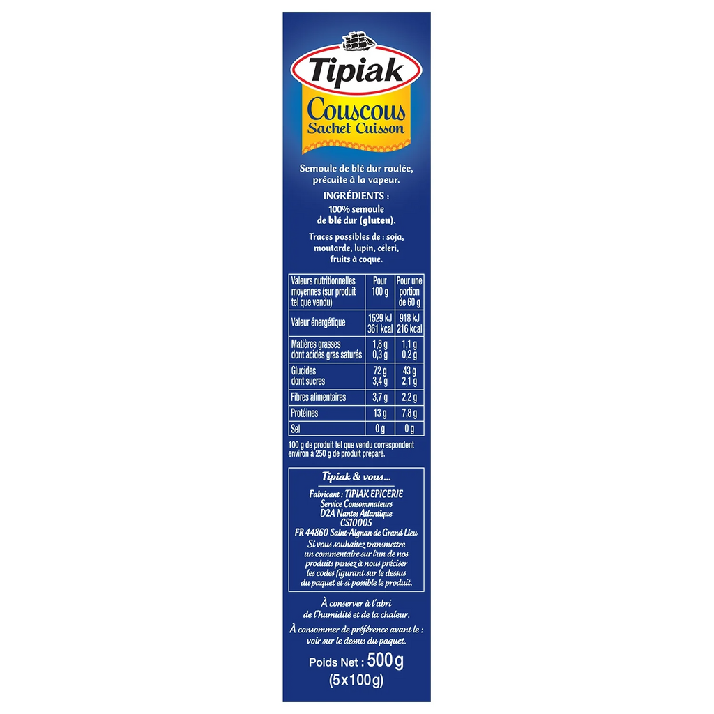 TIPIAK Couscous Sachet Cuisson 5 x 100g