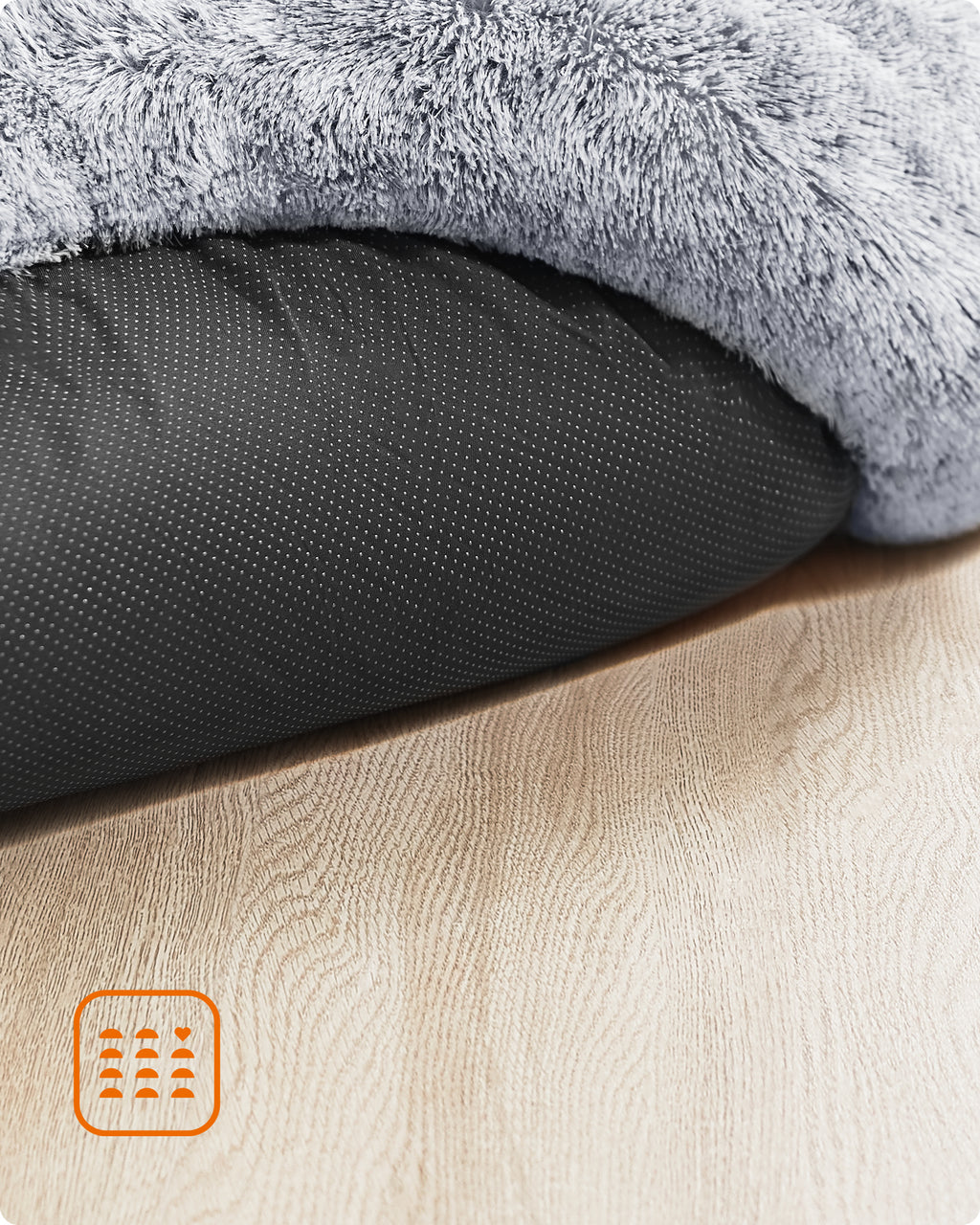 JOYFURNOS Lit pour cage de chien en forme de donut doux et apaisant avec housse amovible et lavable, Gris foncé, 70 x 20 cm