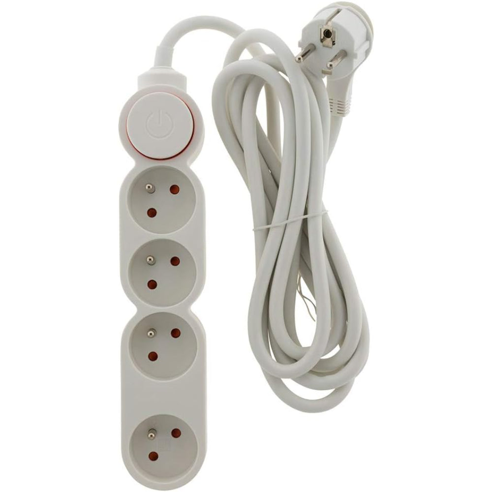 Bloc Home 4 prises 16A 2P+T câble 1,5m - Blanc - Zenitech
