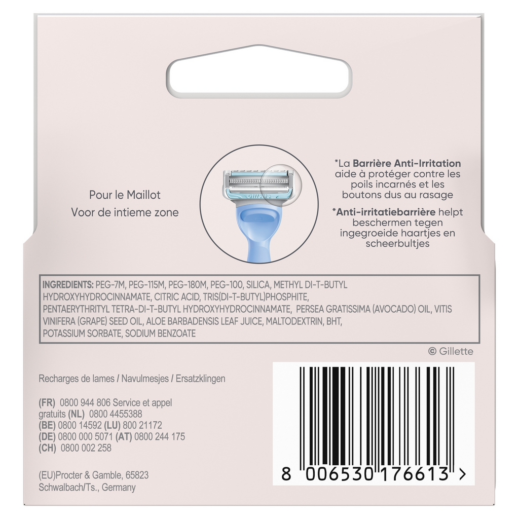 GILLETTE Venus Recharges de Lames de Rasoir Intime pour Zone Bikini - Lot de 4