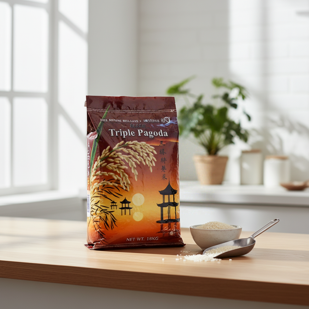 Triple Pagoda Riz Jasmin à grain long - 18 kg